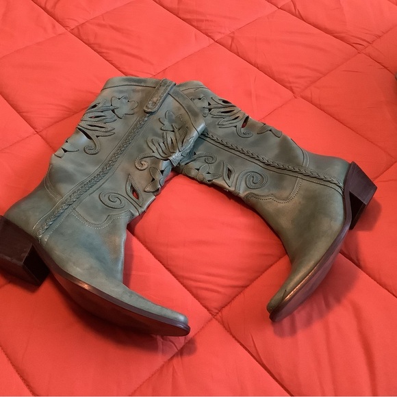 Matisse green leather cowboy boots - Picture 3 of 8